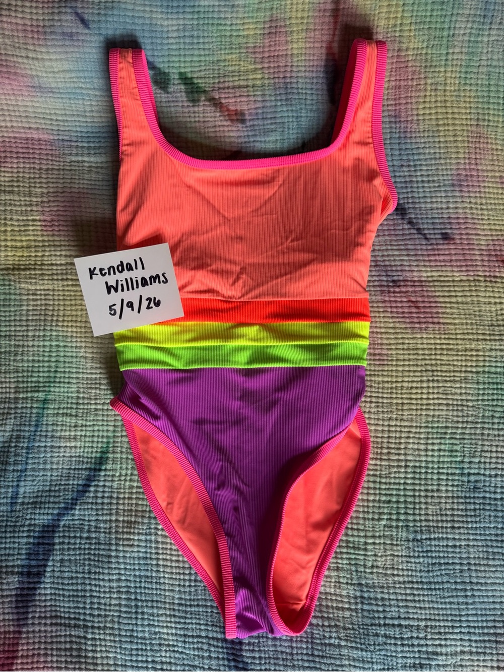 LainSnow Rainbow Brite Ocean Isle Colorblock One-Piece Swimsuit